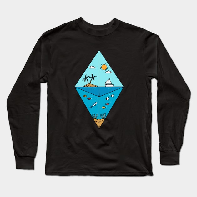 Diamond Landscape Long Sleeve T-Shirt by coffeeman